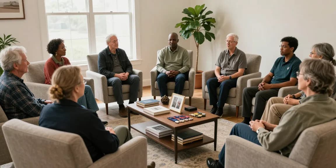 Veterans For Healing community therapy session fostering support and connection.