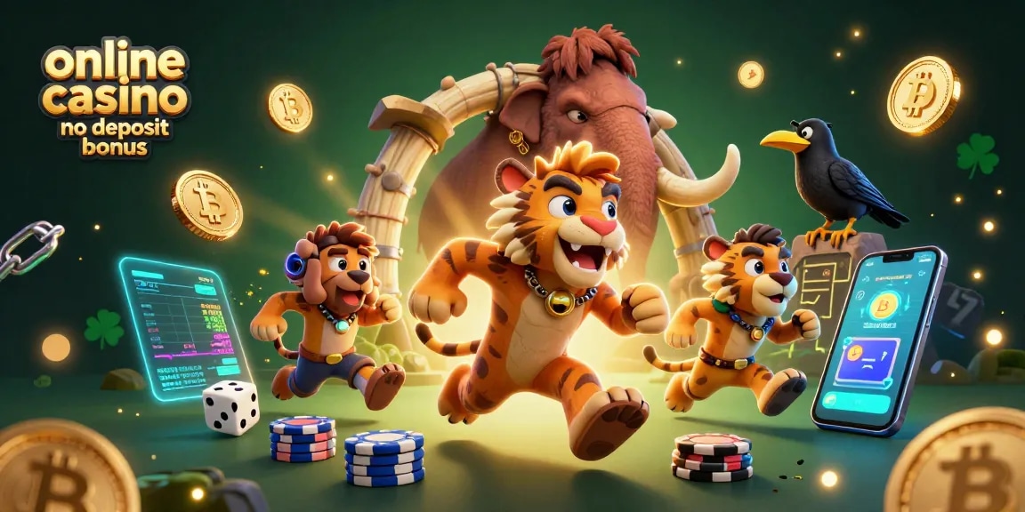 Engage in thrilling gameplay with the online casino no deposit bonus, featuring vibrant characters and dynamic casino elements.