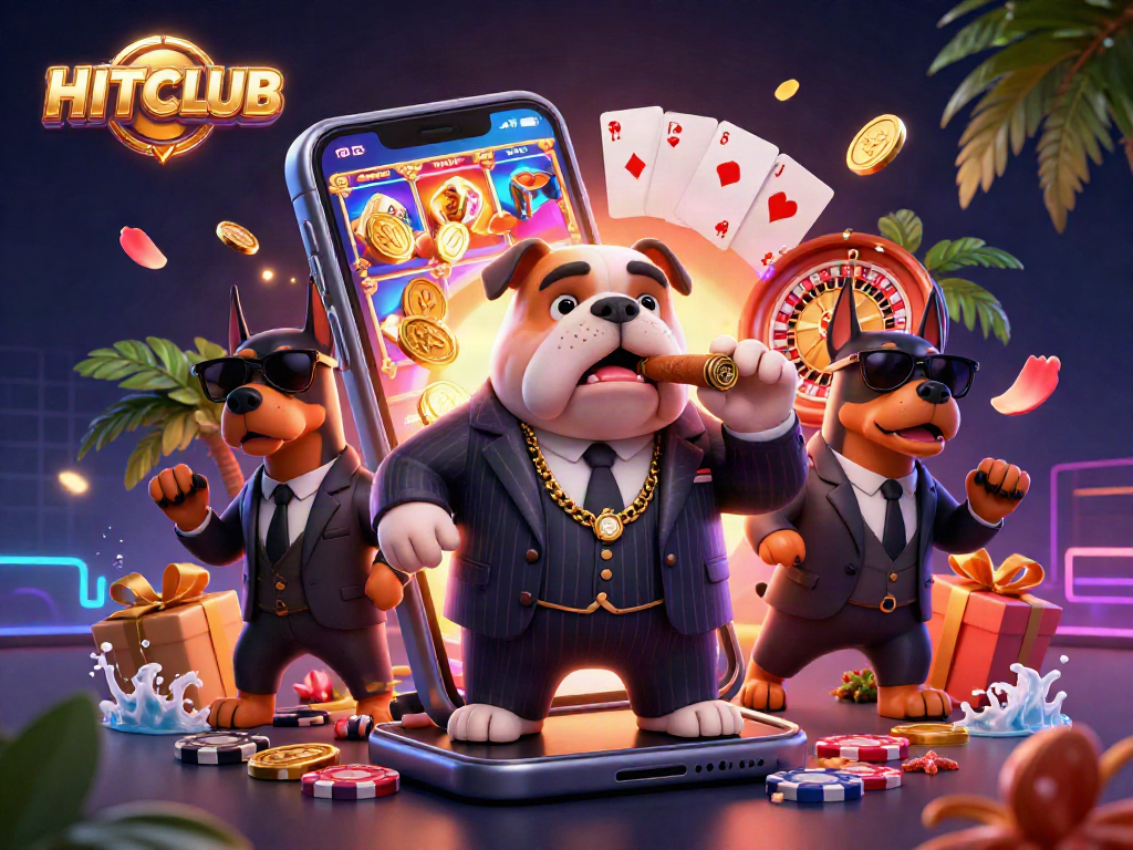 HitCLUB showcases thrilling casino action in a hyper-detailed 3D scene with vibrant game elements.