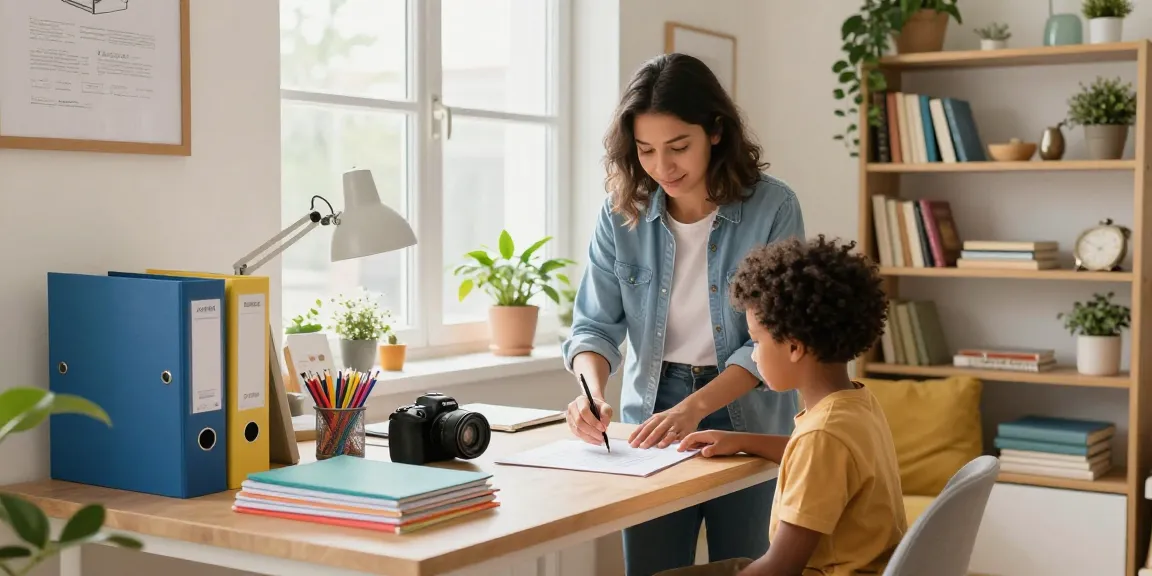 Home organizing Ottawa expert helping a family declutter their home office for improved functionality and comfort.