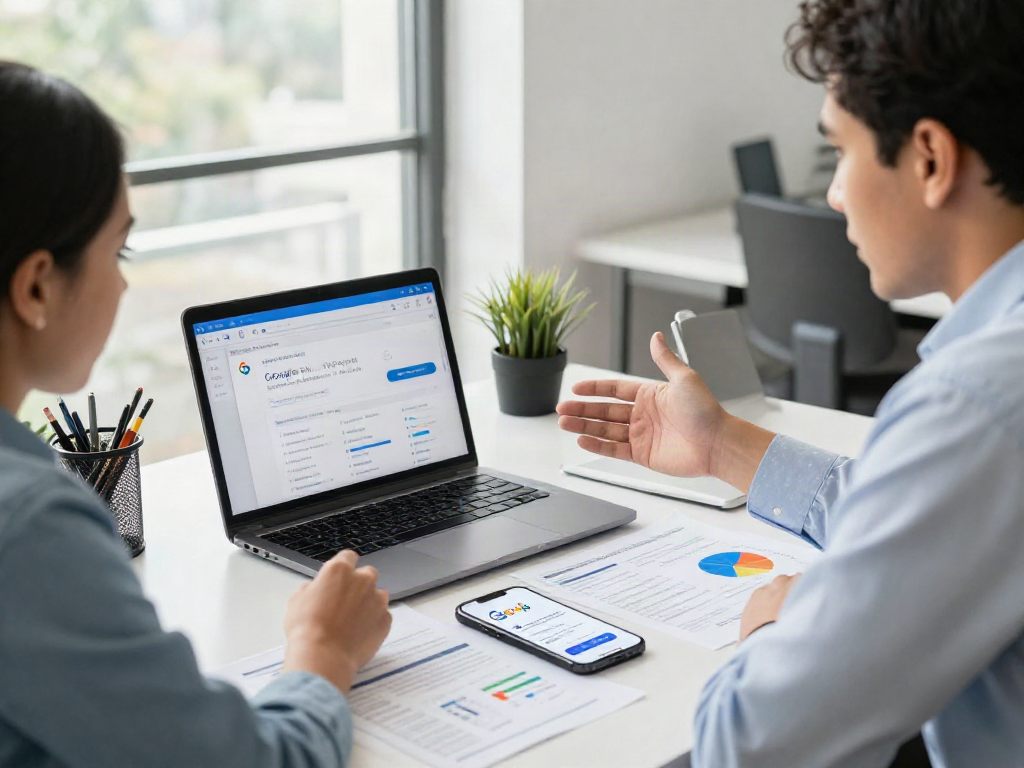 Maximize your google review boost with effective strategies in a dynamic office setting, showcasing collaboration on online reputation.