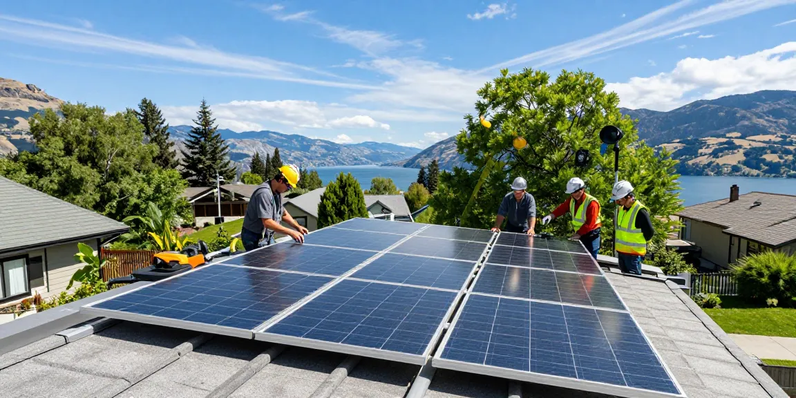 Professional solar installation in Kelowna showcasing renewable energy solutions.
