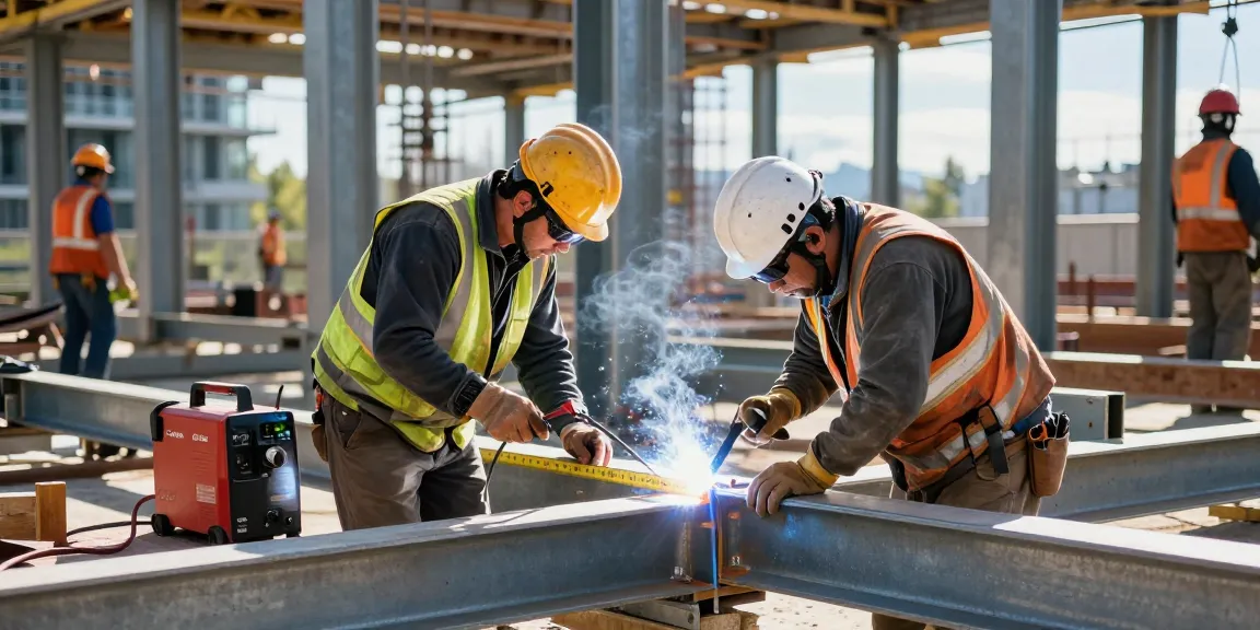 Dedicated team at a commercial steel company fabricating steel structures in Vancouver.